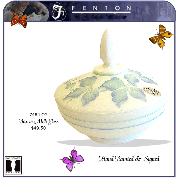 7484 CG Fenton Milk Glass Box