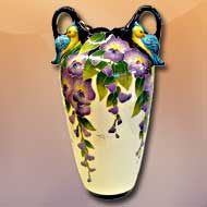 Whisteria Bird Vase