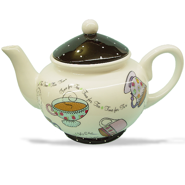 Ceramic, Tea Time Teapot,  6 Cup